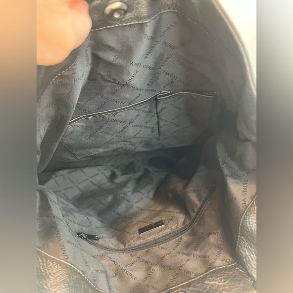 Plinio Visona Black Fold over Hobo Purse - Picture 14 of 16